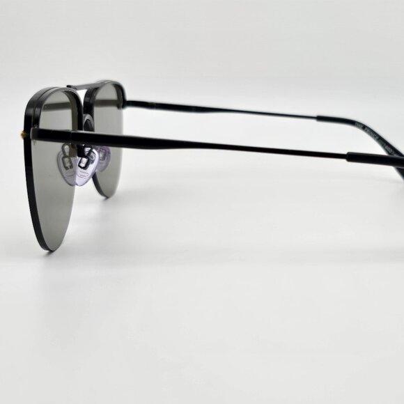 Le Specs The Prince Black Frame Gold Mirror Flat Lens Aviator Sunglasses 57mm - Picture 4 of 13